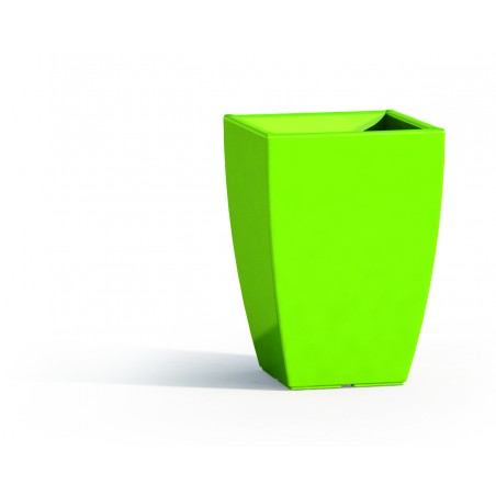 Vaso moderno di design 33x33 H50 in polimero verde resistente per interno ed esterno - Made in Italy - Monacis