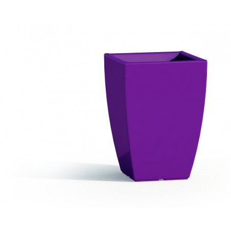 Vaso moderno di design 33x33 H50 in polimero viola resistente per interno ed esterno - Made in Italy - Monacis