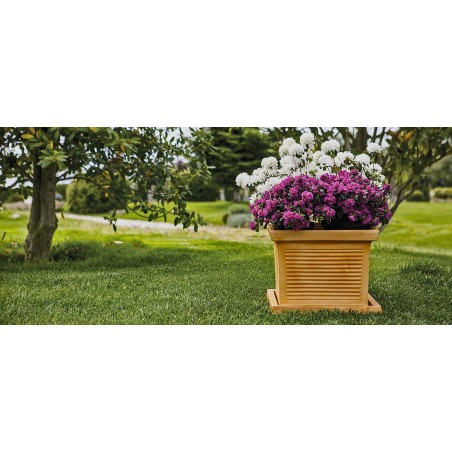 Vaso quadrato decorativo classico tradizionale 40x40 H33 in polimero resistente impruneta per piante per giardini e terrazze - Made in Italy - Monacis