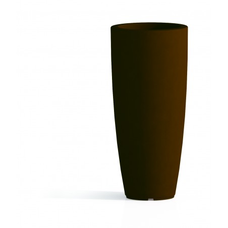 Vase rond en polymère marron Monacis Stilo - Ø 33 cm. - h 70cm.