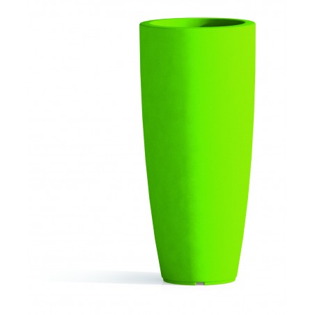 Vaso alto moderno di design Ø40 H90 in polimero verde resistente per interno ed esterno - Made in Italy - Monacis