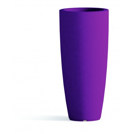 Vaso alto moderno di design Ø40 H90 in polimero viola resistente per interno ed esterno - Made in Italy - Monacis
