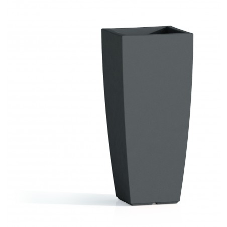 Polymer Vase Monacis Stilo Square Anthracite - cm 33 X 33 - h 70 cm.