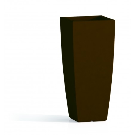Vase en polymère brun à dessus carré Monacis Stilo - cm 39 X 39 - h 90 cm.