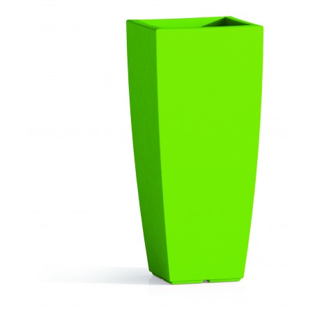 Vaso alto moderno di design 39x39 H90 in polimero verde resistente per interno ed esterno - Made in Italy - Monacis