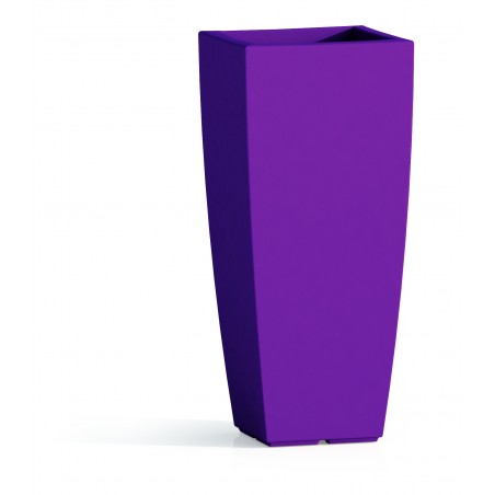Vaso alto moderno di design 39x39 H90 in polimero viola resistente per interno ed esterno - Made in Italy - Monacis