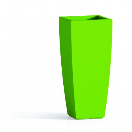 Vase carré en polymère vert Monacis Stilo - cm 33 X 33 - h 70 cm.