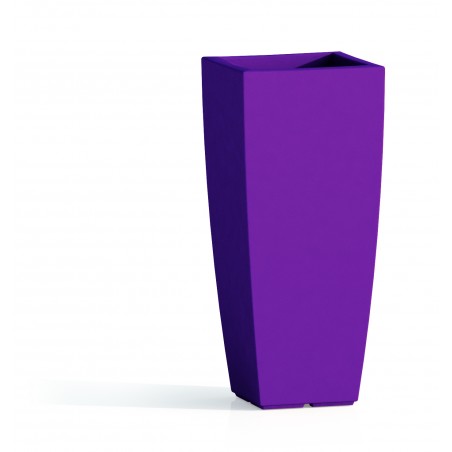Vaso alto moderno di design 33x33 H70 in polimero viola resistente per interno ed esterno - Made in Italy - Monacis