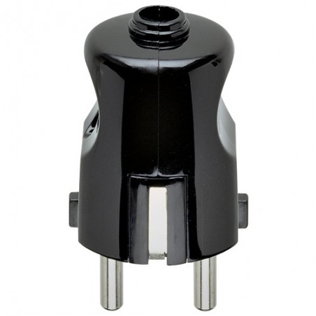 00230 2P+E 16A German Axial plug Black