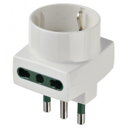 00323.B Adaptateur multiple S17+2P17/11+P30 Blanc