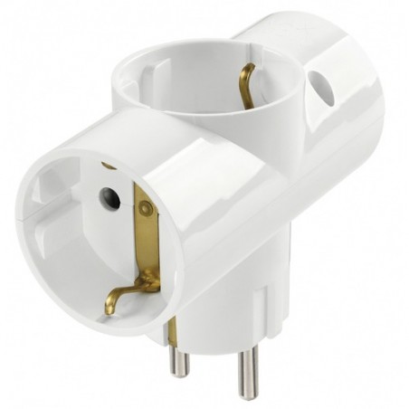 00326.B Adaptateur multiple Prise+3U Blanc Allemand