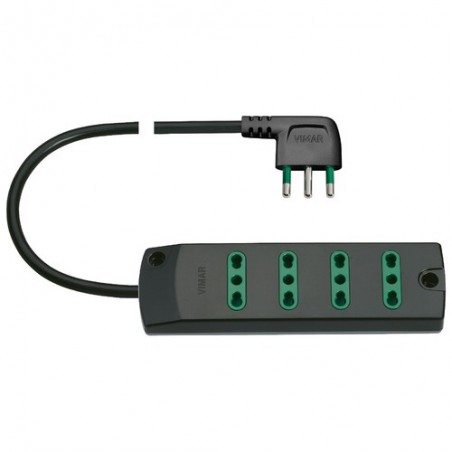 00404.Cc Multiple Socket 4P17/11+ S17 90° Black