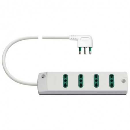 00404.Cc.B Multiple socket 4P17/11+ S17 90° White