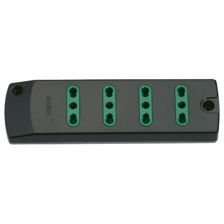 00404.Nc Multiple socket 4P17/11 Black