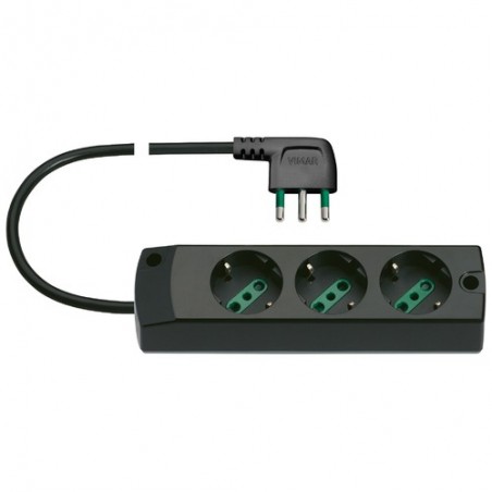 00413.Cc Multiple socket 3P30+S17 90° Black