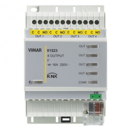 01523 Attuatore 4 Uscite 250V 16A Knx