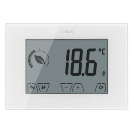 02905 Thermostat Mural Tactile Batterie Blanc
