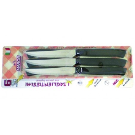 Marietti Table Steak Knife 6 Pieces Black