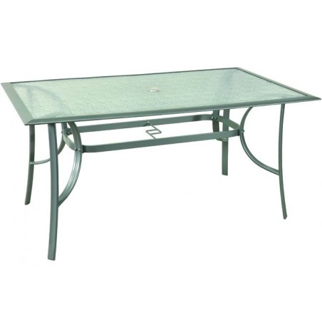 Table Alu-Tex Vigor Aluminium Verre 150X90X70