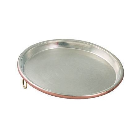 Vigor Heavy Round Tin-Plated Copper Baking Pan Edge cm. 3 diameter cm. 28