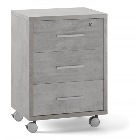 Sarmog Cabinet with 3 Drawers on Wheels