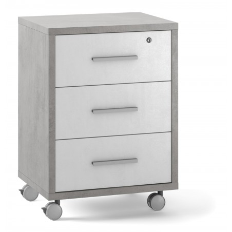 Sarmog Cabinet with 3 Drawers on Wheels
