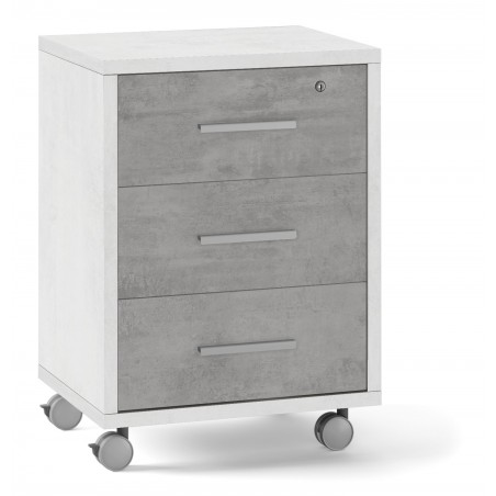 Sarmog Cabinet with 3 Drawers on Wheels