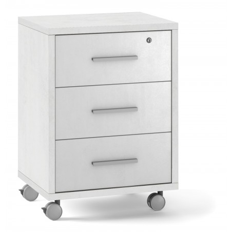 Sarmog Cabinet with 3 Drawers on Wheels