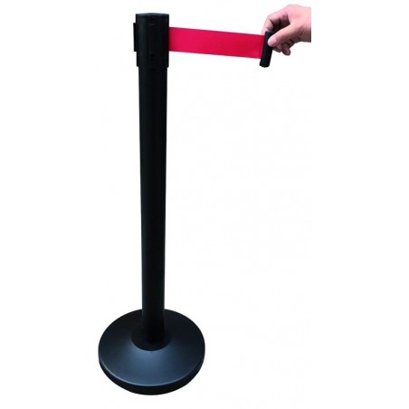 Ruban Barrière Vigor Pole Noir H.91X6.3 cm Rouge 3 m