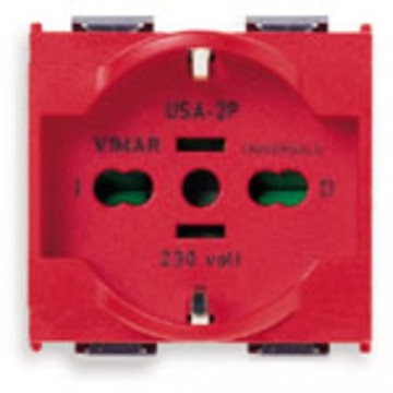 08410.R 2P+E 16A universal red socket 8000 series