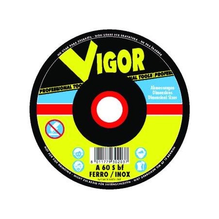 Vigor Spécial Disque Abrasif Acier-Inox Plat 115x1x22