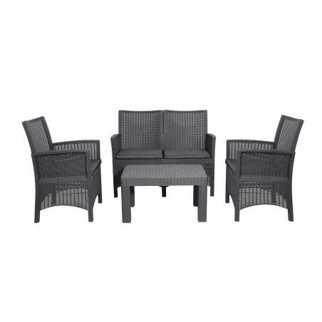 Garden Set Table and Chairs in Resin Evry Set Anthracite