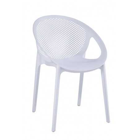 Set de 4 Fauteuils Monobloc en Résine "Sierra Net" Par Flow Blanc