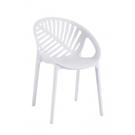 Set de 4 Fauteuils Monobloc en Résine "Sierra Leaf" par Flow Blanc