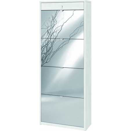 Shoe Cabinet 4 Mirrored Doors 1 Drawer P29 Sarmog