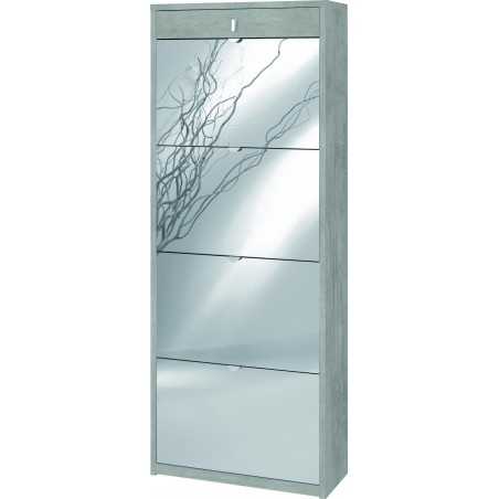 Shoe Cabinet 4 Mirrored Doors 1 Drawer P29 Sarmog