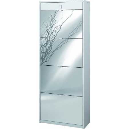 Shoe Cabinet 4 Mirrored Doors 1 Drawer P29 Sarmog