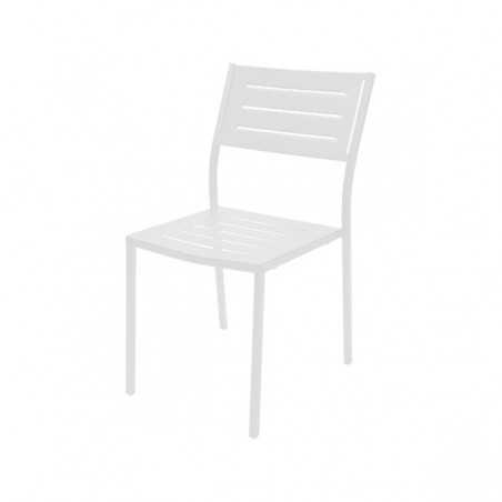 Set of 4 Dorio Chairs in White Stackable Steel