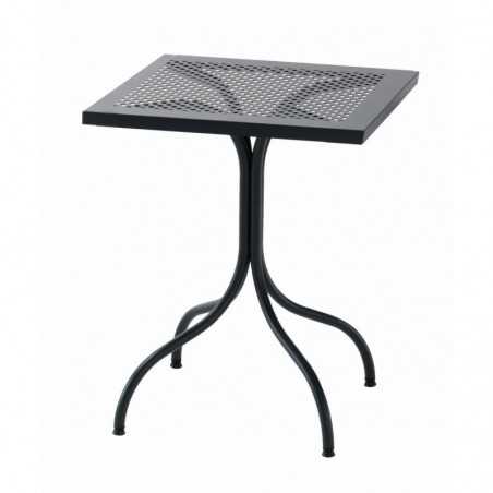 Table Bistrot fixe amovible en acier et tôle perforée 60x60 h75 cm