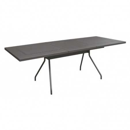 Extendable table in pre-galvanized steel Estate Anthracite 160-220x90xh.76