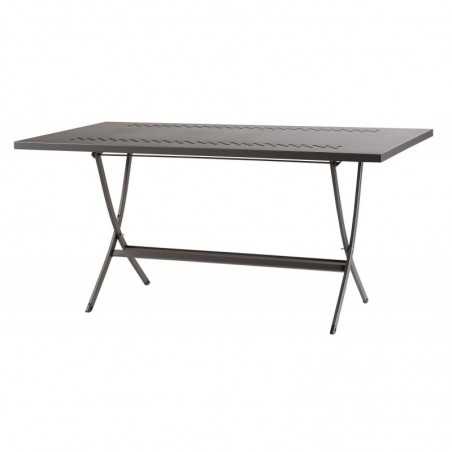Hermes folding table in Anthracite pre-galvanized steel 160x80 h75 cm