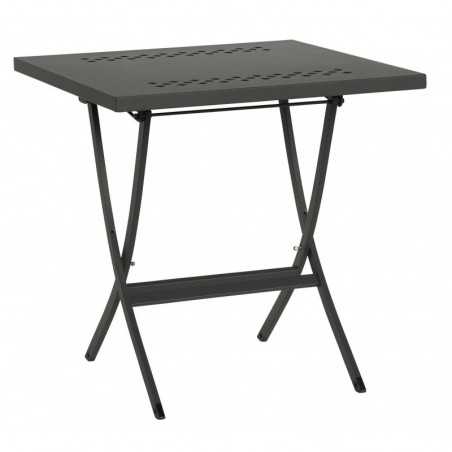 Hermes folding table in Anthracite pre-galvanized steel 80x80 h75 cm