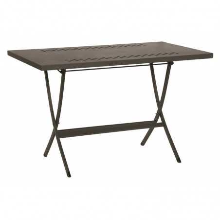 Hermes folding table in Anthracite pre-galvanized steel 120x80 h75 cm