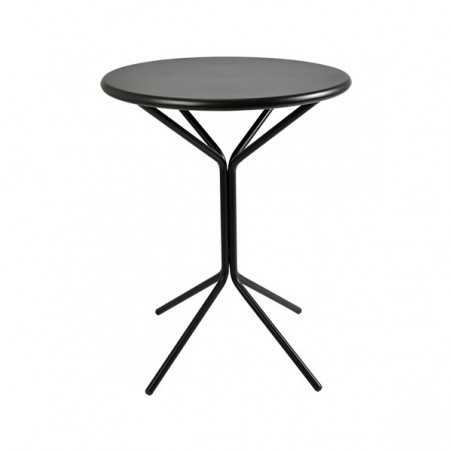 Table empilable en Quid Steel pré-galvanisé Anthracite Ø60 h73 cm