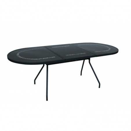 Table extensible en acier pré-galvanisé Reef Anthracite 160-220x95xh.76