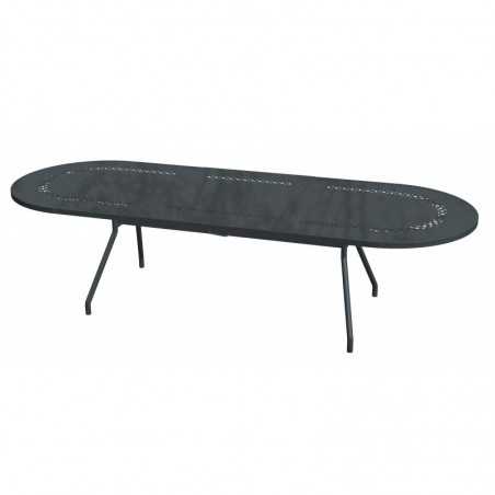 Extendable table in pre-galvanized steel Reef XL Anthracite 220-300x110xh.76