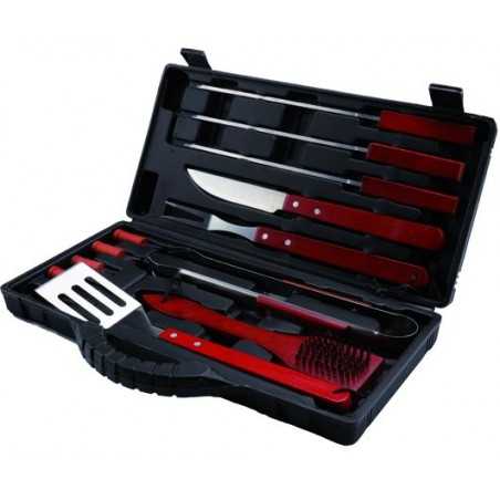 Set P/Barbecues Sandrigarden 12Pz M.Legno Ac.Inox Valigetta