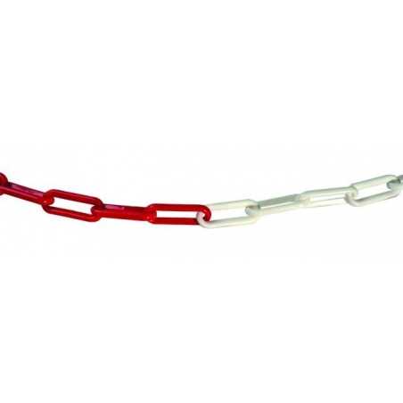 Chaîne Plastique Bicolore Vigor Blanc/Rouge 25 M 6X20X30 Mm