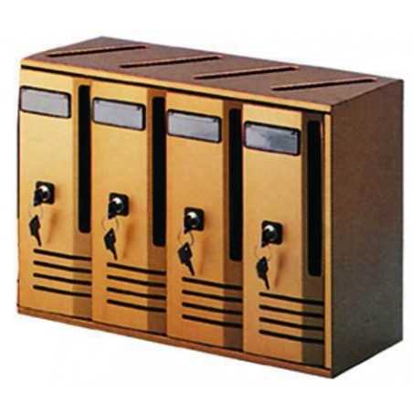 Casellari Postali alubox alu Bronzo con 4 4-Box 42X17,5X30