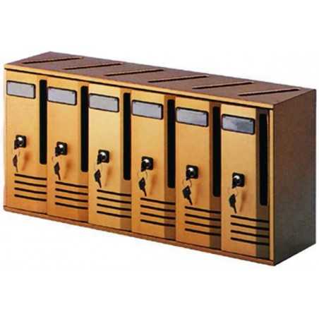 Boîtes aux Lettres alubox alu Bronze avec 6 6-Box 62X17,5X30